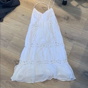 women’s white knee length dress